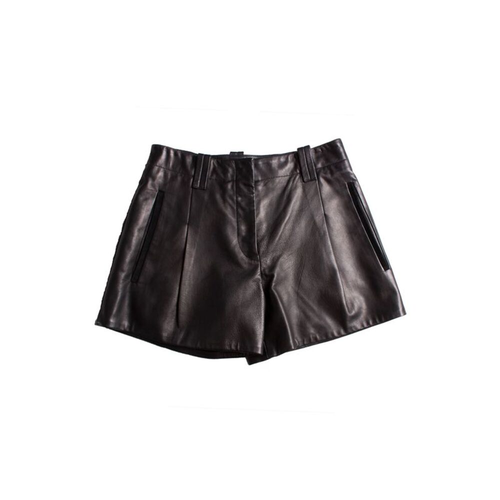 Barbara Bui black leather shorts